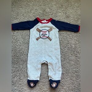 Baby Starters Baseball Footie - Navy, White, and Red